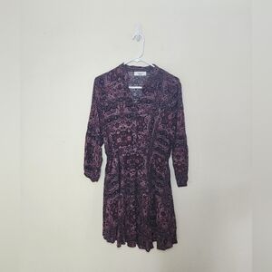 Carly Jean Los Angeles Long Sleeve Dress - Black and Pink